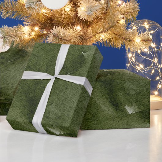 Waterverf Groen Modern Kerstpatroon Cadeaupapier (Feestdagen)
