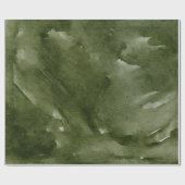 Waterverf Groen Modern Kerstpatroon Cadeaupapier (Vlak)