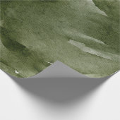 Waterverf Groen Modern Kerstpatroon Cadeaupapier (Hoek)
