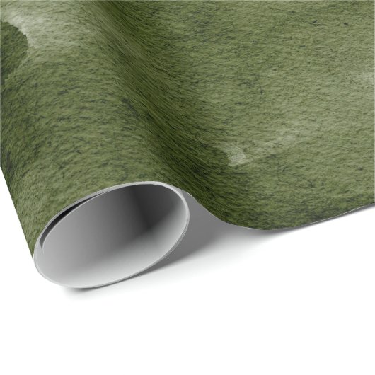 Waterverf Groen Modern Kerstpatroon Cadeaupapier (Rol Hoek)