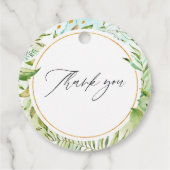 Waterverf groen monogram bruiloft bedankjes labels (Achterkant)