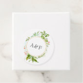 Waterverf groen monogram bruiloft bedankjes labels (In situ)