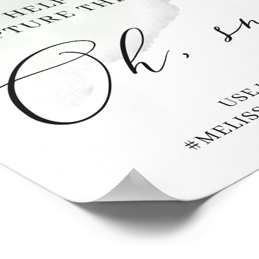 Waterverf groen oh snap capture the love bord poster (Hoek)