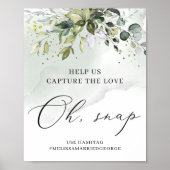 Waterverf groen oh snap capture the love bord poster (Voorkant)