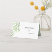 Waterverf groen olijftak. Bruiloft Gereserveerd Plaatskaartje (Voorkant)