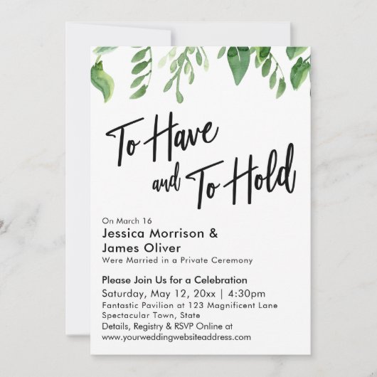 Waterverf groen om te hebben & om receptie te houd kaart (Voorkant)