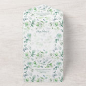 Waterverf groen op witte QR-code All In One Uitnodiging (Buitenkant)