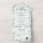 Waterverf groen op witte QR-code All In One Uitnodiging (Binnen)