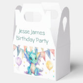 Waterverf Groen Paarse Dragon Boy Verjaardagsfeest Bedankdoosjes (Geopend)