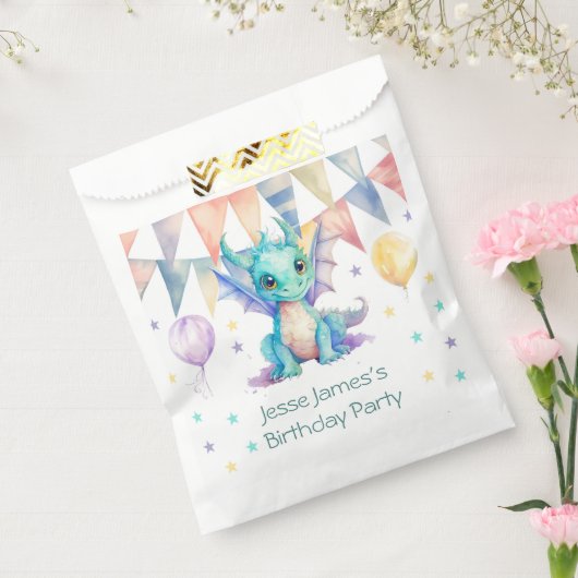 Waterverf Groen Paarse Dragon Boy Verjaardagsfeest Bedankzakje (Gezegeld)