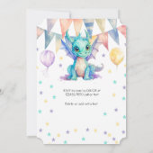 Waterverf Groen Paarse Dragon Boy Verjaardagsfeest Kaart (Achterkant)