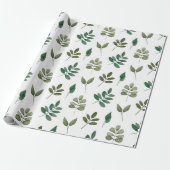 Waterverf groen patroon. Flessen Cadeaupapier (Uitgerold)