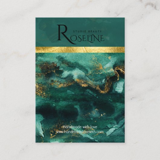 waterverf groen penseelgoud Logo Veroorbaar beelds Visitekaartje (Voorkant)