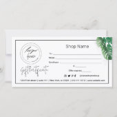 Waterverf Groen Plant Cadeaubon (Achterkant)