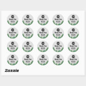 Waterverf groen Plant dank u Ronde Sticker (Vel)
