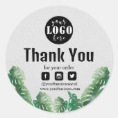 Waterverf groen Plant dank u Ronde Sticker (Voorkant)