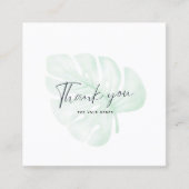 Waterverf groen Plant dank u Vierkante Visitekaartje (Voorkant)