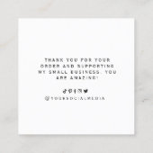 Waterverf groen Plant dank u Vierkante Visitekaartje (Achterkant)