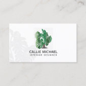Waterverf Groen Plant Visitekaartje (Voorkant)