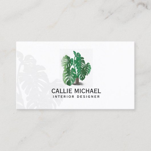 Waterverf Groen Plant Visitekaartje (Voorkant)