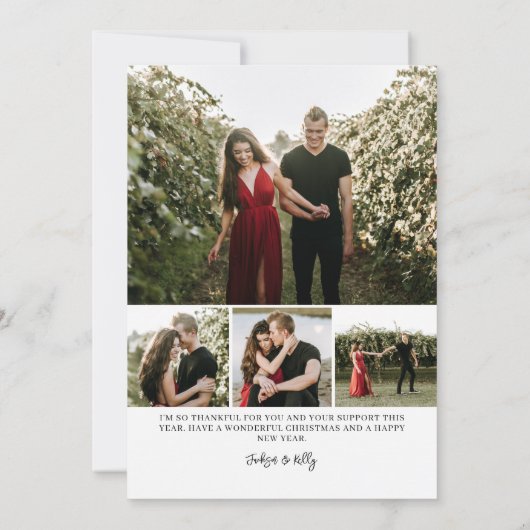 Waterverf groen rode bessen foto feestdagenkaart (Achterkant)