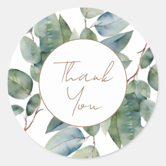 Waterverf groen ronde sticker (Voorkant)