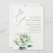 Waterverf groen Roos Baby shower Kaart (Voorkant)