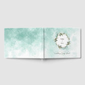 Waterverf groen roos krans bruiloft gastenboek (Volledig)