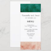 Waterverf Groen Roze Formele Moderne Trouw Menu (Voorkant / Achterkant)
