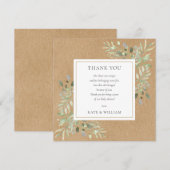 Waterverf groen rustieke kraft Baby shower gedicht Bedankkaart (Voorkant / Achterkant)