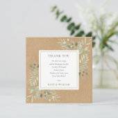 Waterverf groen rustieke kraft Baby shower gedicht Bedankkaart (Staand voorkant)