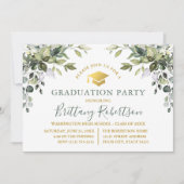 Waterverf Groen Salie Groen Goud Afstudeerder Part Kaart (Voorkant)