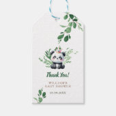 Waterverf groen Schattigee panda douche Dank u Cadeaulabel (Voorkant)