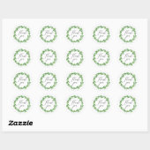 Waterverf groen script trouw bedankt ronde sticker (Vel)