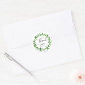 Waterverf groen script trouw bedankt ronde sticker (Envelop)
