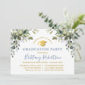 Waterverf groen stoffig blauw goud Afstudeerder pa Kaart (Staand voorkant)