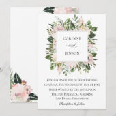 Waterverf groen stoffige bloemenbruiloft kaart (Voorkant / Achterkant)