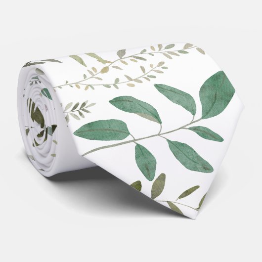 waterverf groen stropdas (Opgerold)