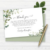 Waterverf groen sympathie dank u bedankkaart