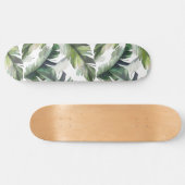Waterverf Groen Tropisch Vloeipatroon Persoonlijk Skateboard (Horizontaal)