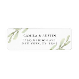 Waterverf groen Twig Return-adres Etiket