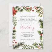 Waterverf groen vakantie bruiloft kaart (Voorkant)