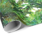 Waterverf groen varenbos herfstpatroon cadeaupapier (Rol Hoek)