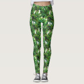 Waterverf groen varenbos herfstpatroon leggings (Voorkant)