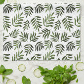 Waterverf groen vertakkingspatroon theedoek (Gevouwen)