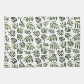 Waterverf groen vertakkingspatroon theedoek (Horizontaal)