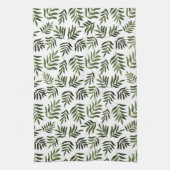 Waterverf groen vertakkingspatroon theedoek (Verticaal)