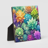 Waterverf groen vetplanten collage fotoplaat (Voorkant)