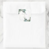 Waterverf groen vierkante sticker (Tas)