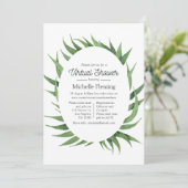 Waterverf groen virtueel Baby shower Kaart (Staand voorkant)